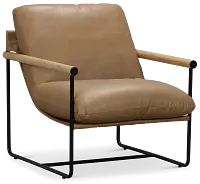 Margo Brown Leather Accent Chair