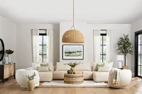 Cleo Beige Fabric Double Chaise Sectional