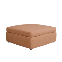Destin Sutton Orange Fabric Cocktail Ottoman