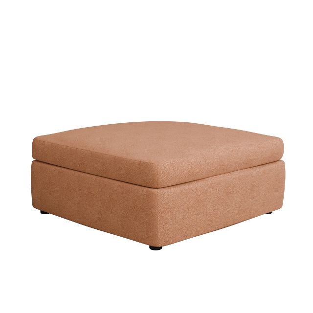 Destin Sutton Orange Fabric Cocktail Ottoman