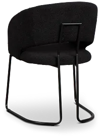 Merrick Black Round Upholstered Side Chair