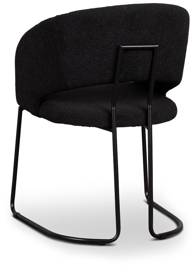 Merrick Black Round Upholstered Side Chair