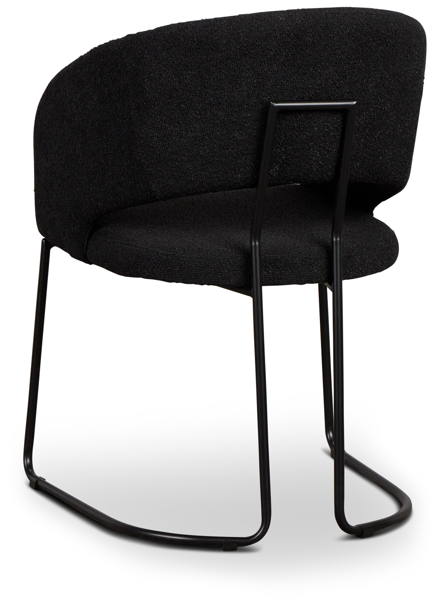 Merrick Black Round Upholstered Side Chair