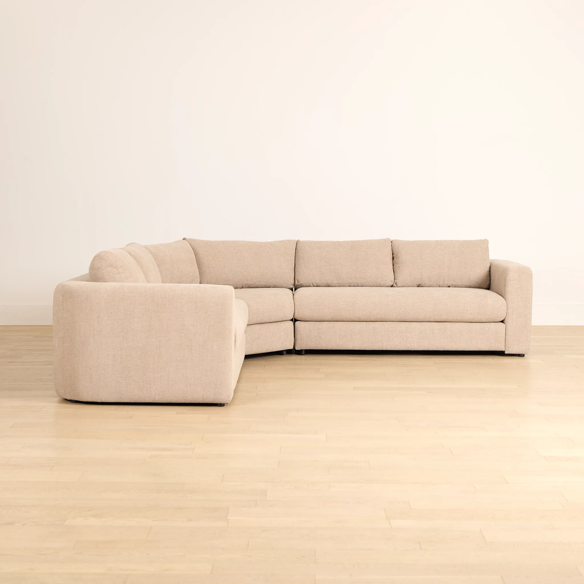 Alma Taupe Fabric Small 2-arm Wedge Sectional