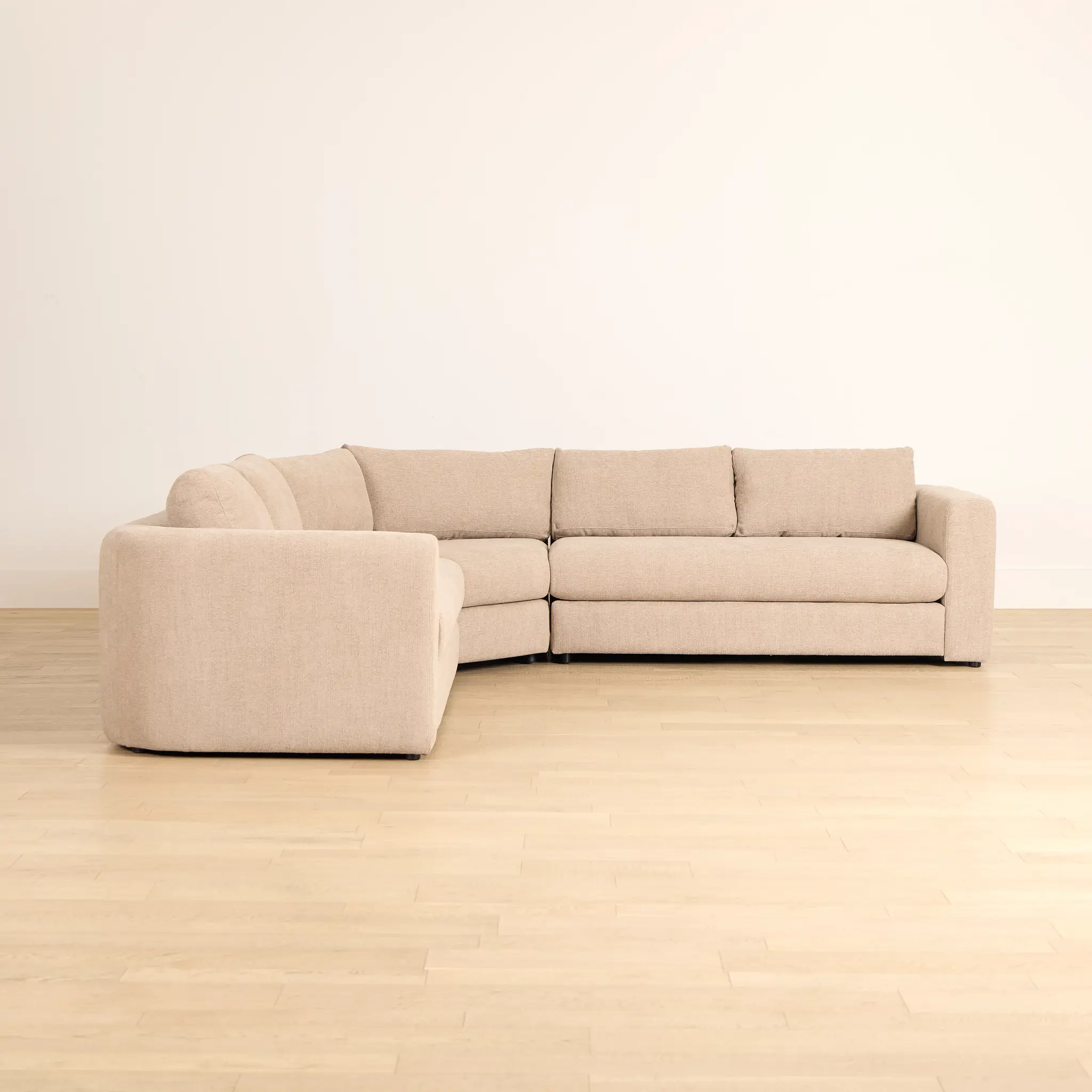 Alma Taupe Fabric Small 2-arm Wedge Sectional Alma Taupe Fabric Small 2-arm Wedge Sectional