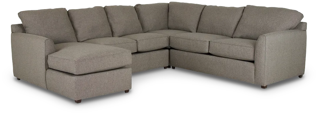 Asheville Brown Fabric Medium Left Chaise Sectional