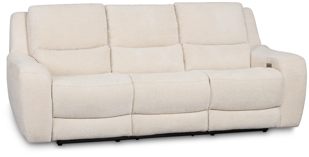 Bennett Light Beige Fabric Power Reclining Sofa