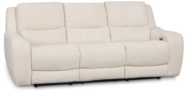Bennett Light Beige Fabric Power Reclining Sofa