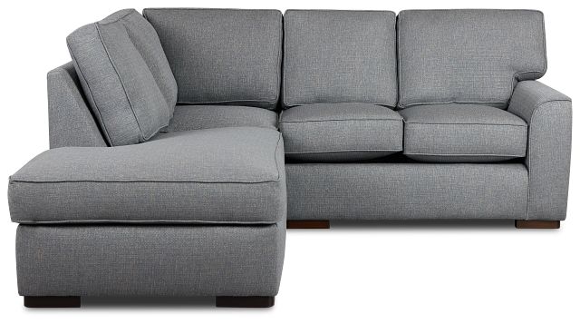 Austin Blue Fabric Small Left Bumper Sectional