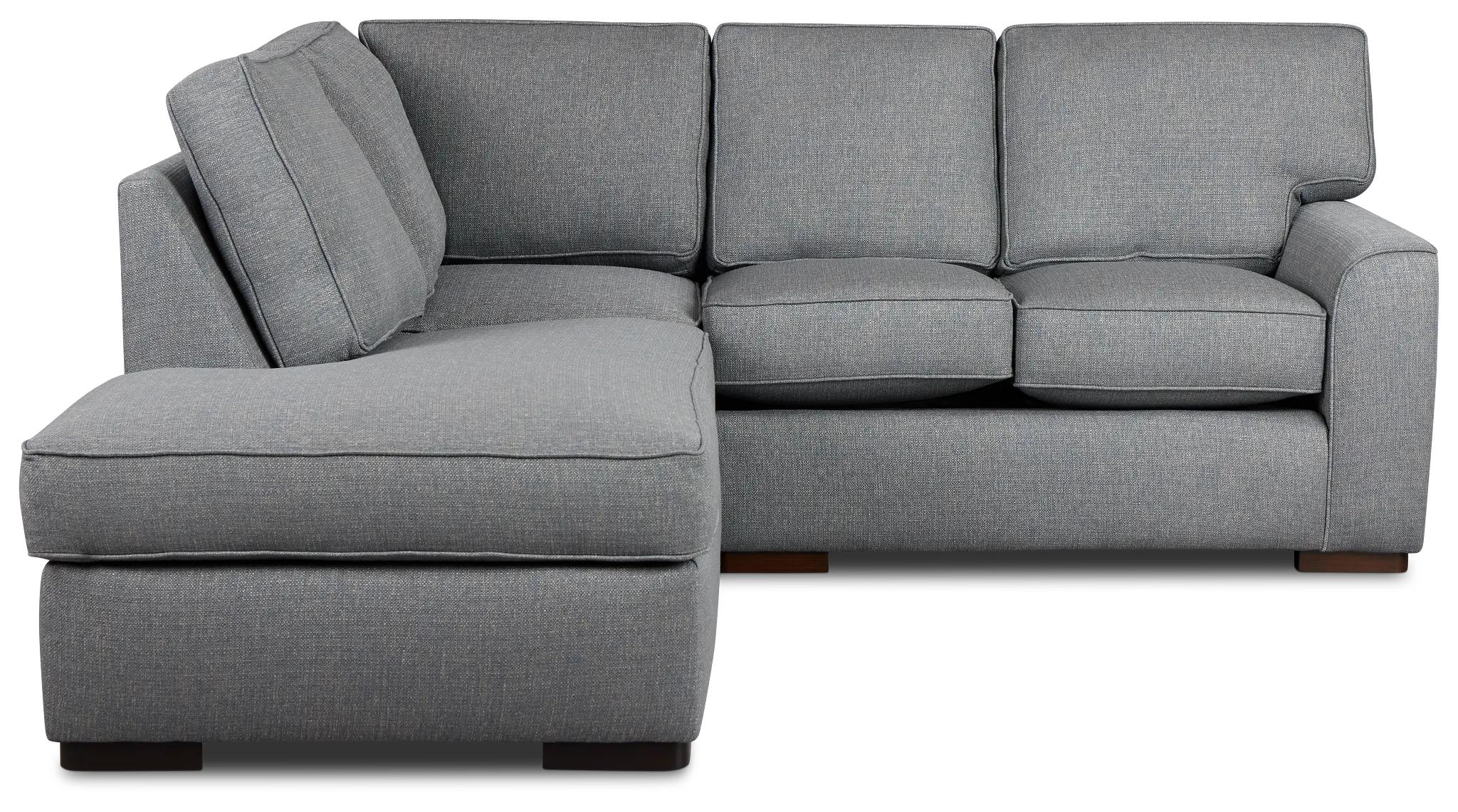 Austin Blue Fabric Small Left Bumper Sectional