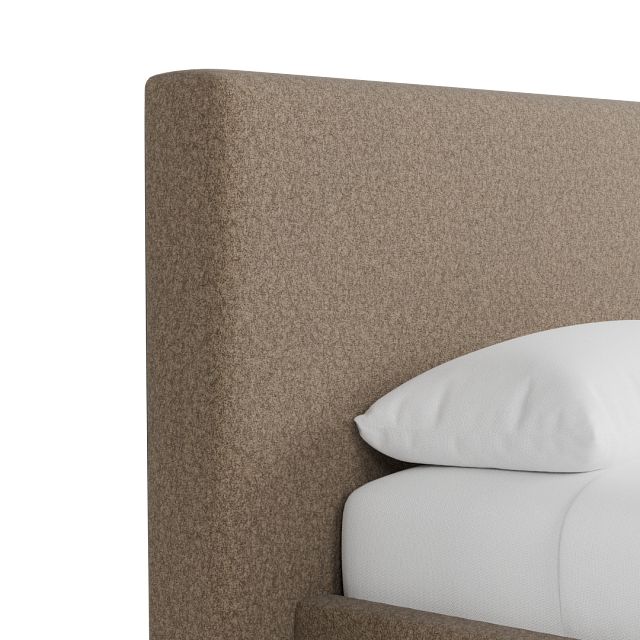 Grayton Merino Brown 44" Upholstered Platform Bed