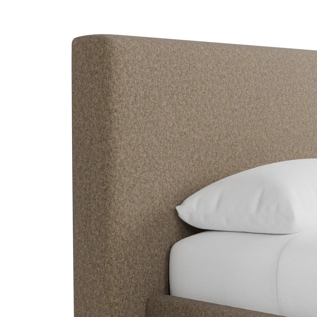 Grayton Merino Brown 44" Upholstered Platform Bed