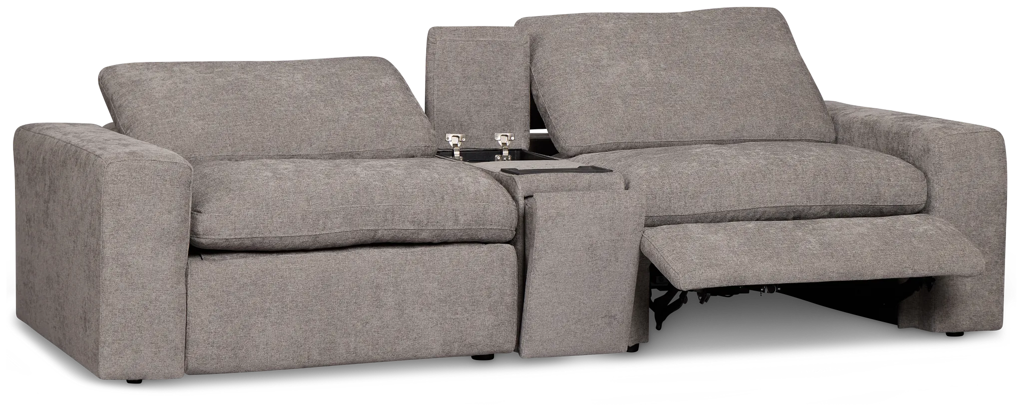 Drift Dark Gray Fabric Power Reclining Console Loveseat