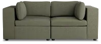 Destin Sutton Green Fabric 2 Piece Modular Sofa