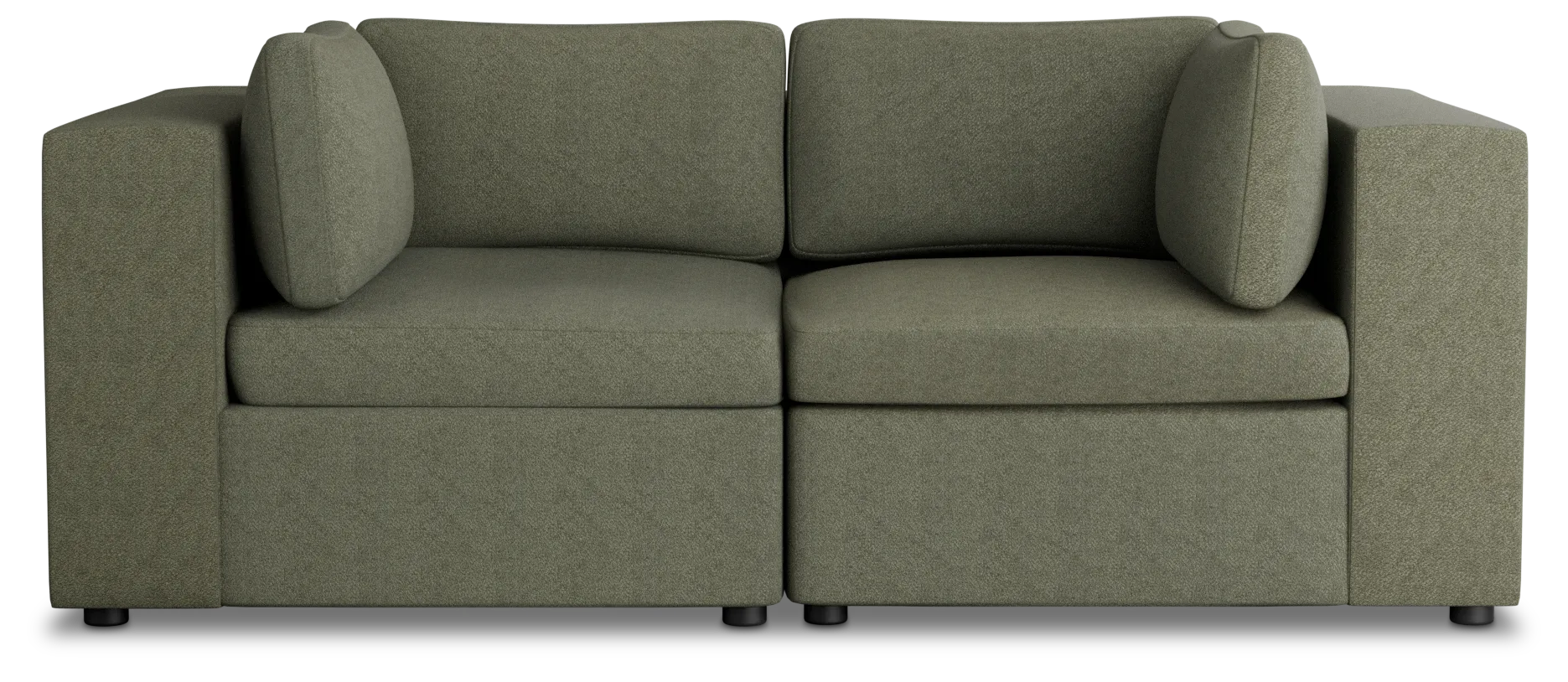 Destin Sutton Green Fabric 2 Piece Modular Sofa