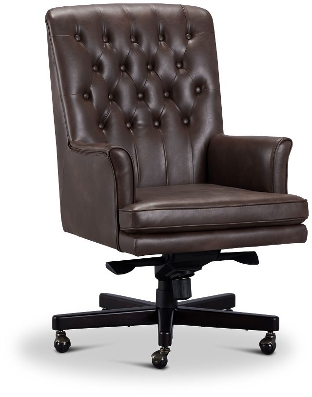 Zoe Dark Brown Swivel Desk Chair