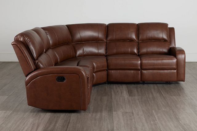 Arden Dark Brown Micro Small Two-arm Manually Reclining Sectional
