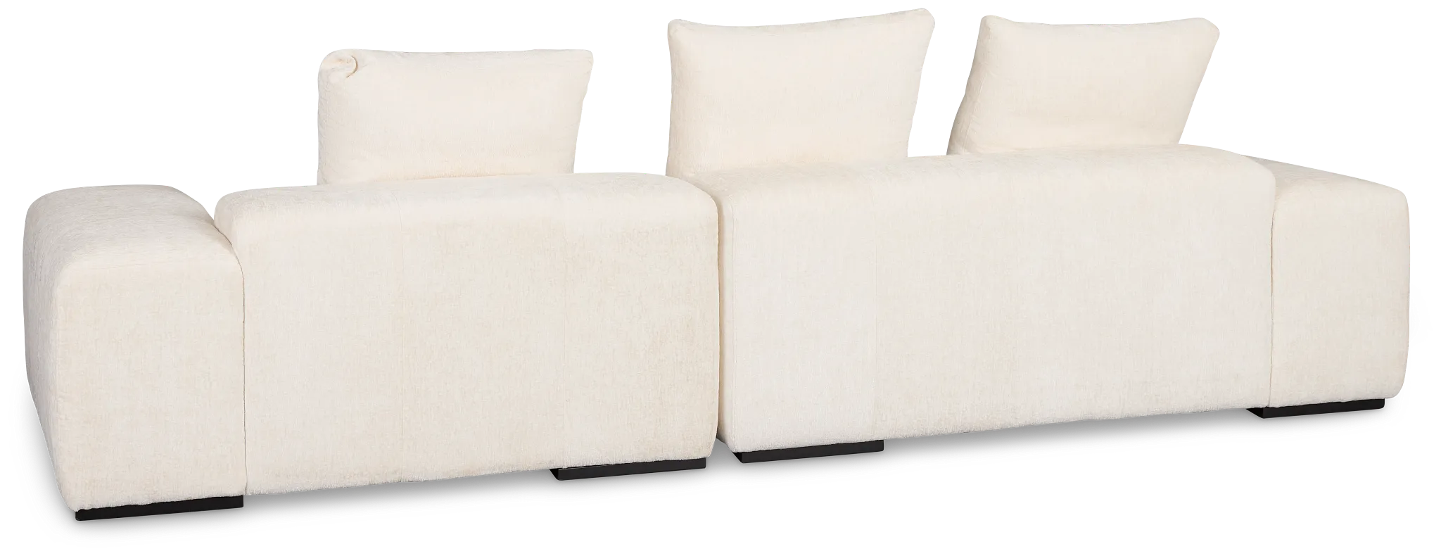 Skylar White Fabric Right Chaise Sectional