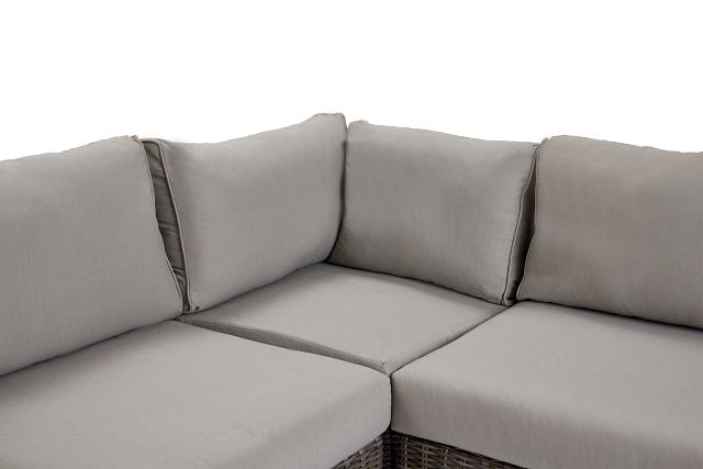 Tulum Gray Woven Two-arm Sectional