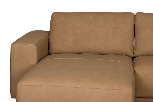 Kellan Light Brown Leather Medium Left Chaise Sectional