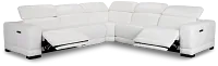 Lombardy White Micro Small Two-arm Power Reclining Sectional