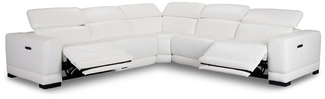 Lombardy White Micro Small Two-arm Power Reclining Sectional