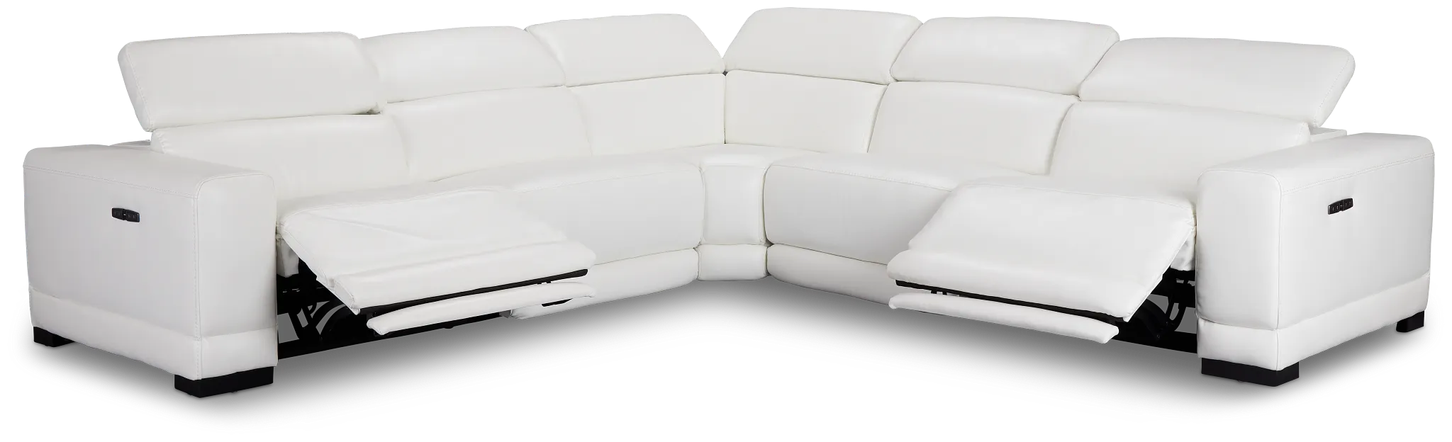 Lombardy White Micro Small Two-arm Power Reclining Sectional