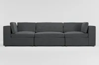 Destin Delray Dark Gray Fabric 3-piece Modular Sofa
