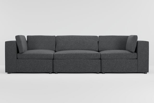 Destin Delray Dark Gray Fabric 3-piece Modular Sofa
