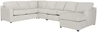 Asheville Light Taupe Cool Mfoam Right Chaise Memory Foam Sleeper Sectional