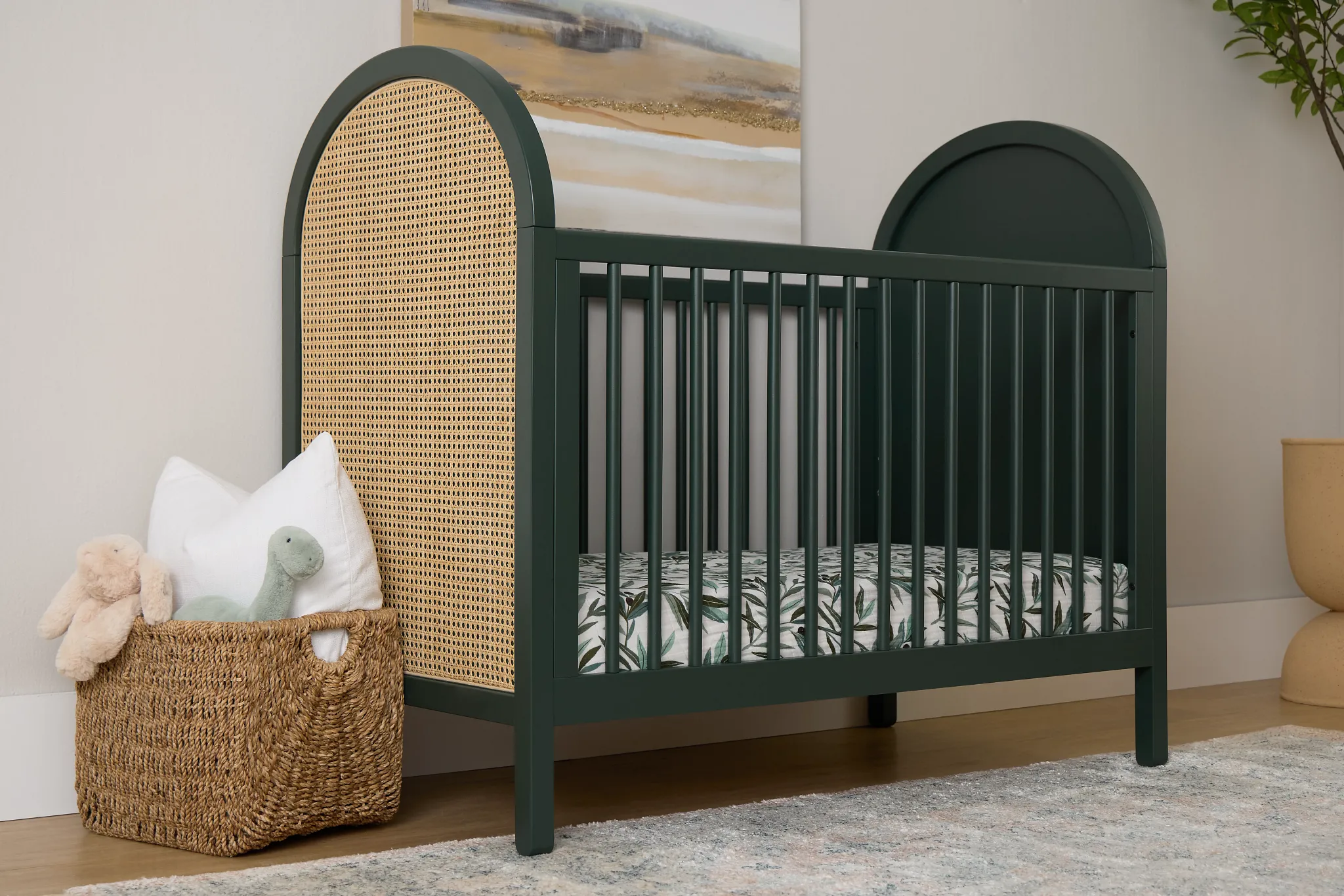 Riley Green Woven 3-in-1 Crib
