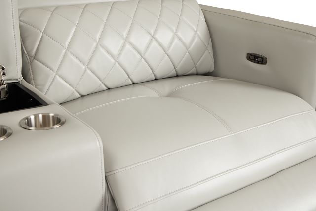 Ava Light Gray Micro Large Dual Power Reclining Two-arm Sectional