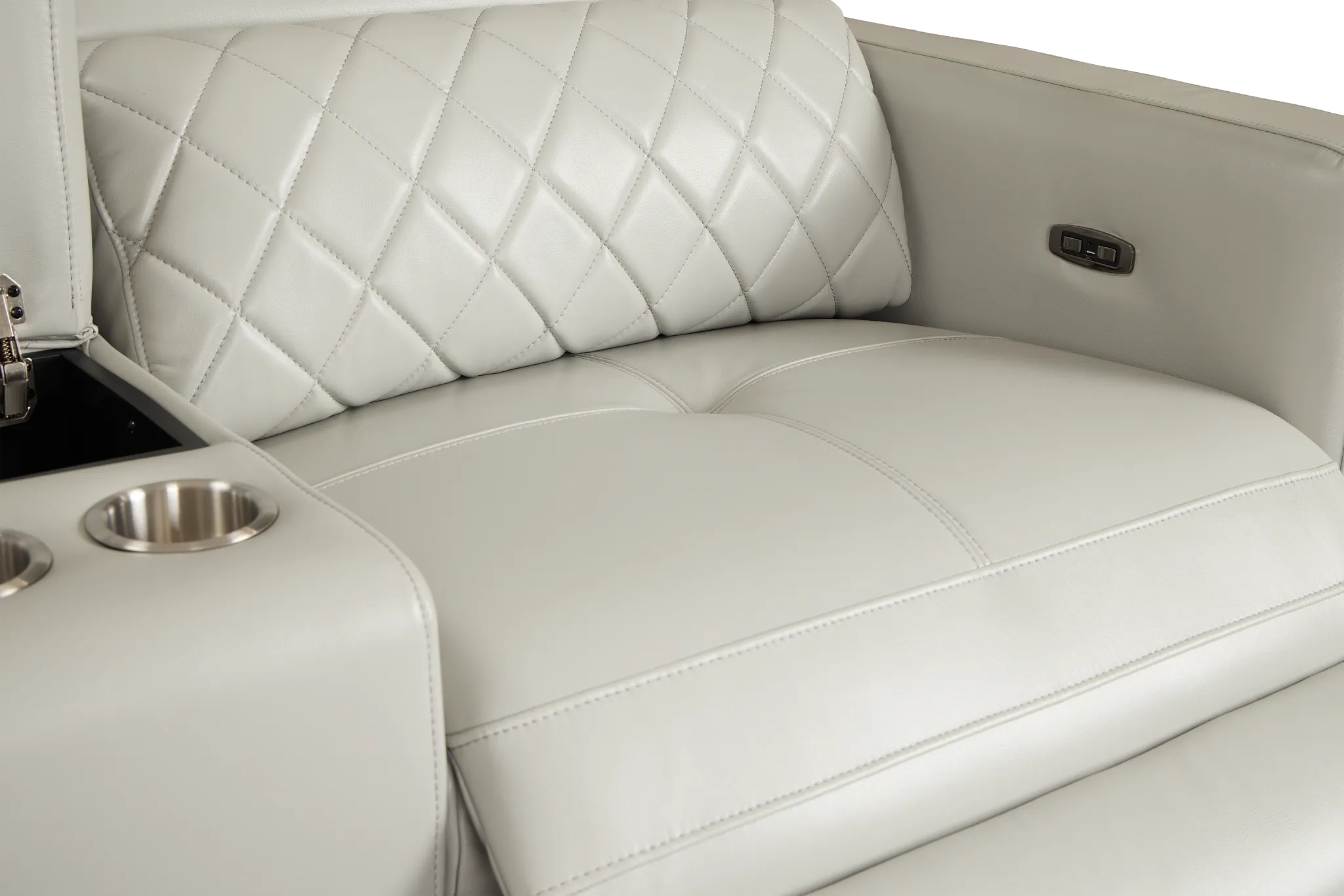 Ava Light Gray Micro Large Dual Power Reclining Two-arm Sectional