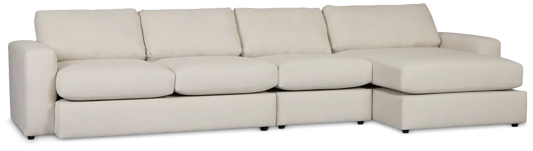 Brantley Light Beige Fabric Small Right Chaise Sectional