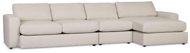 Brantley Light Beige Fabric Small Right Chaise Sectional