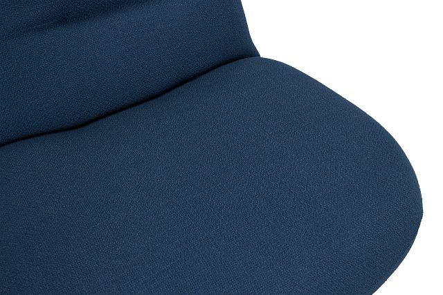 Aaliyah Dark Blue Fabric Swivel Accent Chair