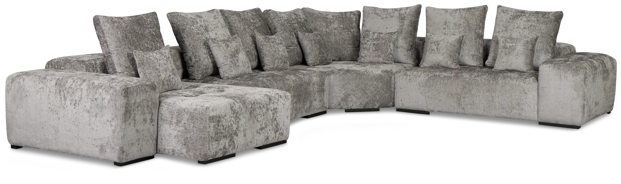 Skylar White Fabric Medium Right Chaise Sectional