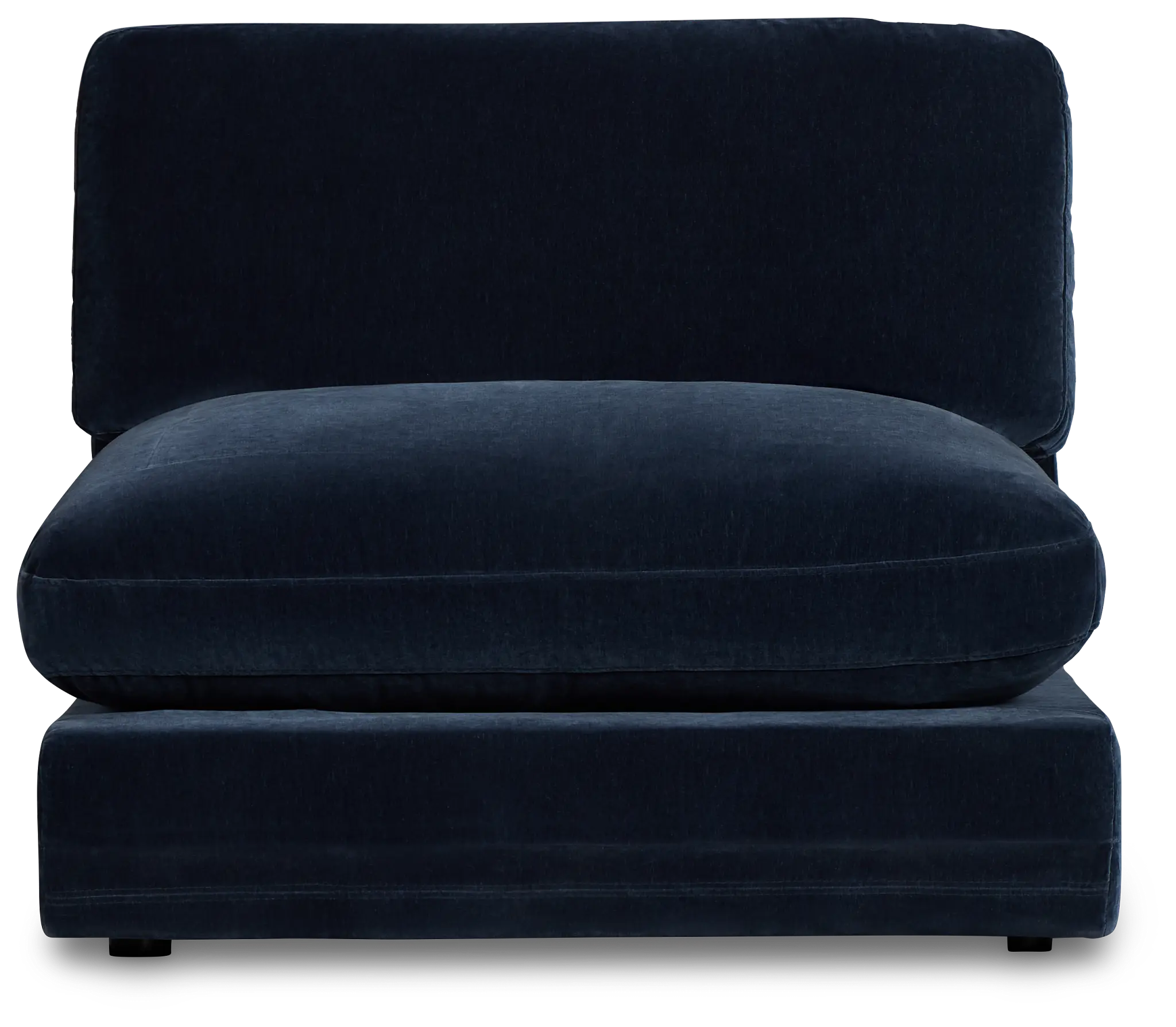 Jules Dark Blue Velvet Armless Chair Jules Dark Blue Velvet Armless Chair