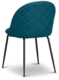 Capri Teal Micro Upholstered Side Chair W/ Black Legs
