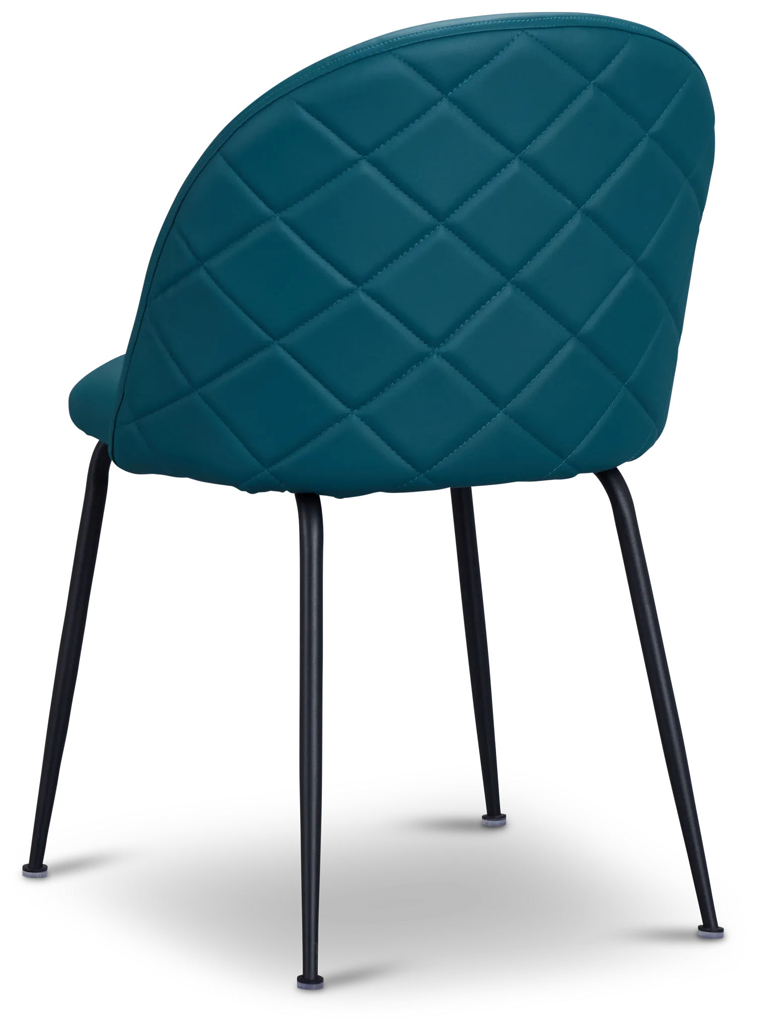 Capri Teal Micro Upholstered Side Chair W/ Black Legs