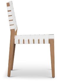 Haven White Woven Leather Side Chair