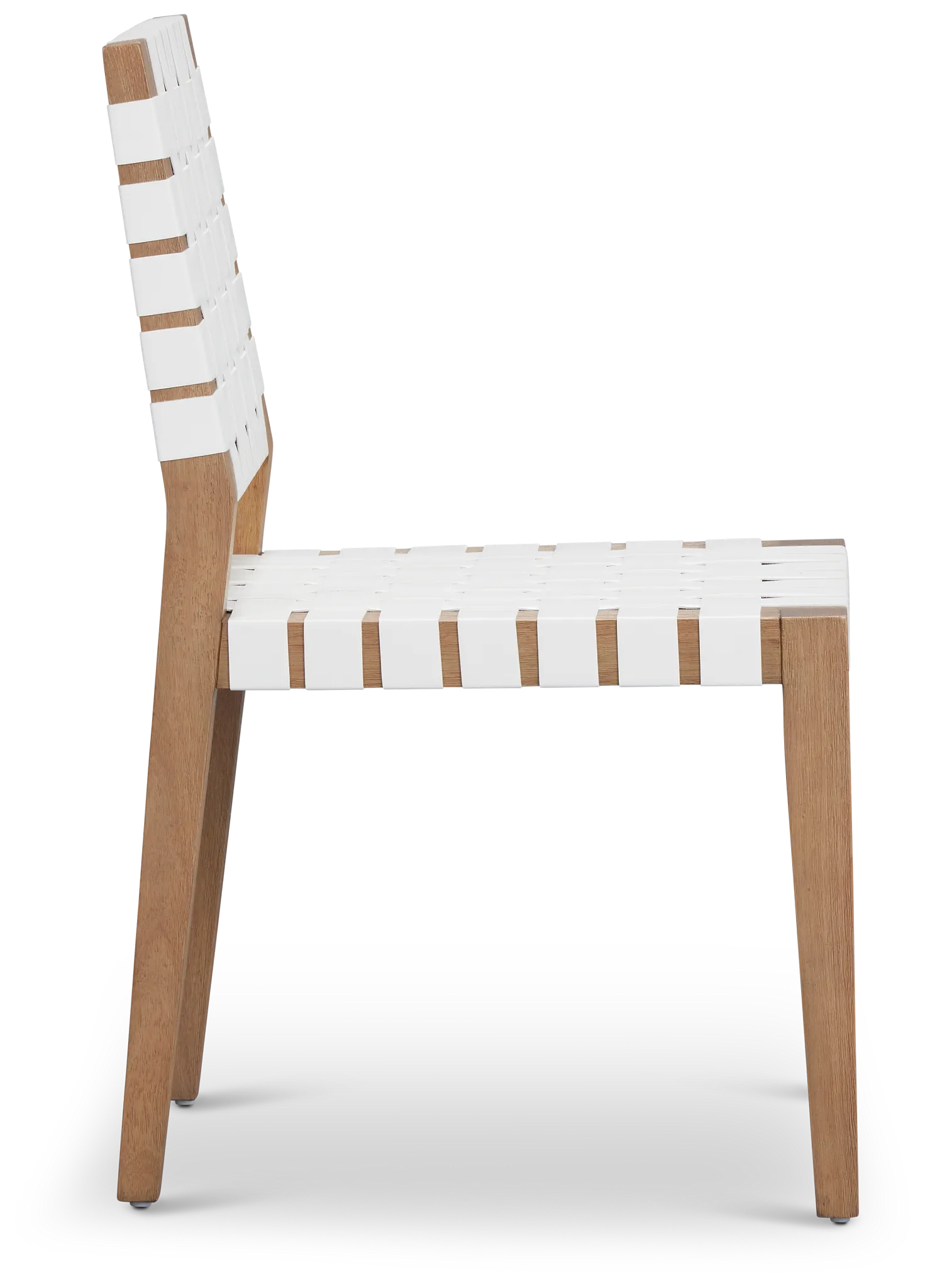 Haven White Woven Leather Side Chair