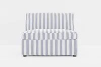 Destin Sea Lane Dark Blue Fabric Armless Chair