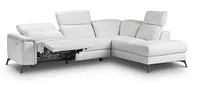 Pearson White Leather Right Bumper Power Reclining Sectional