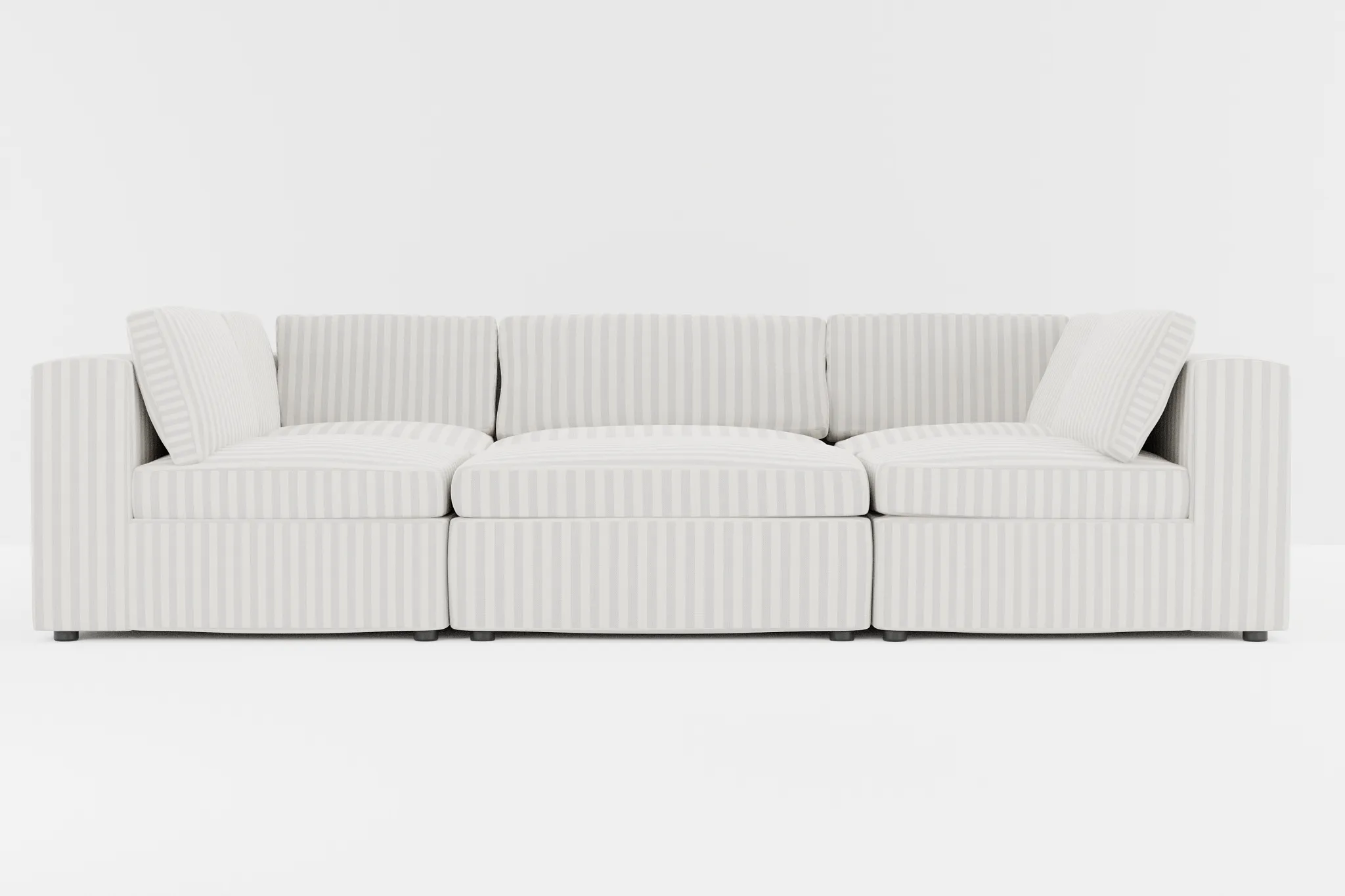 Destin Sea Lane Light Gray Fabric 6-piece Pit Sectional