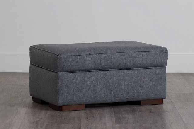 Austin Blue Fabric Ottoman