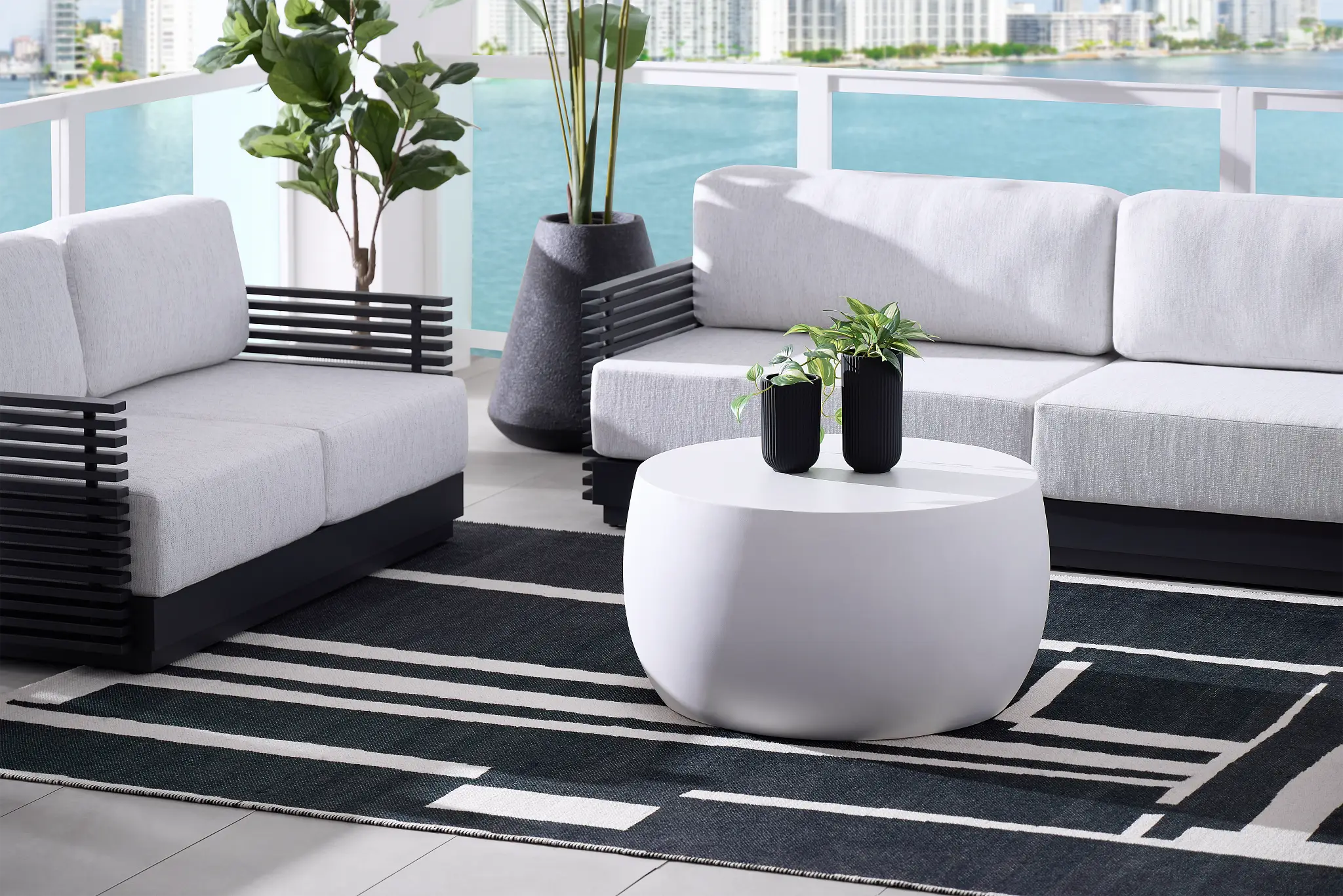 Monterey Black Aluminum Sofa With Light Gray Cushions Monterey Black Aluminum Sofa With Light Gray Cushions