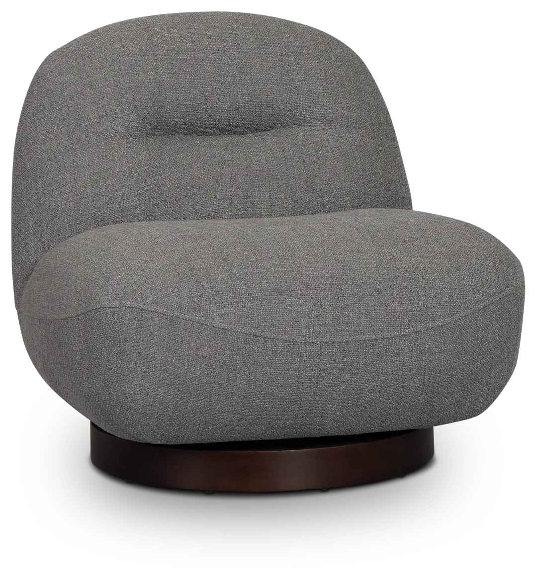 Aaliyah Dark Gray Fabric Swivel Accent Chair