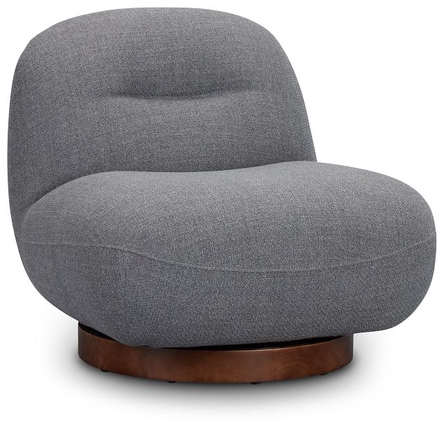 Aaliyah Dark Gray Fabric Swivel Accent Chair