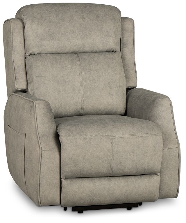 Harris Light Gray Micro Power Lift Recliner